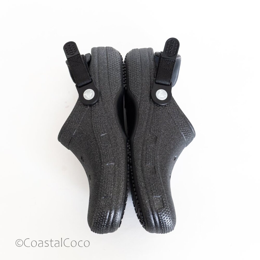 Crocs Classic Work Graphic Clog Hook & Loop Unisex M 7 / W 9 Shoes Black Glitter - Picture 8 of 10